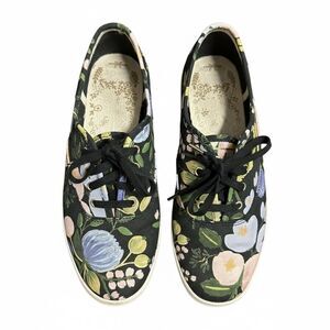 Rifle Paper Co. x Keds black floral tennis shoes